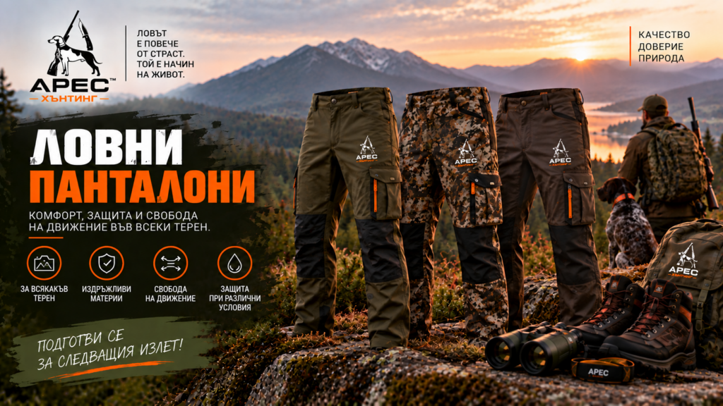 Ловни панталони ARES Hunting – удобни и издръжливи панталони за лов и движение в пресечен терен